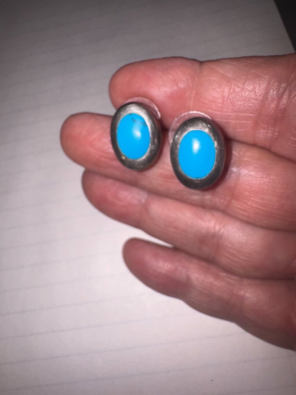 Silver and Turquoise Bracelet with earrings marked 925 Mexico - Picture 9 of 16